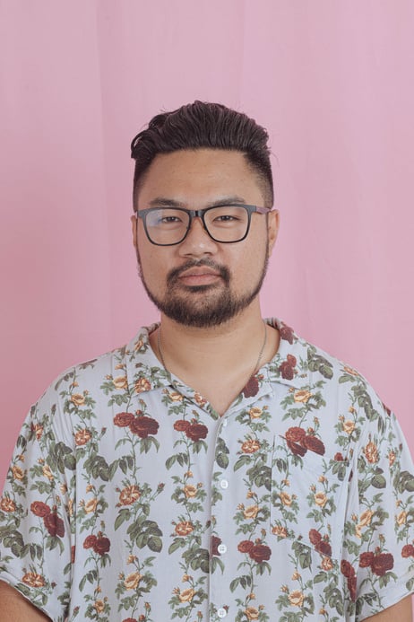 Man in Floral Top